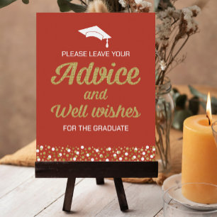 Gold Foil Script Advice and Well wishes Grad Sign