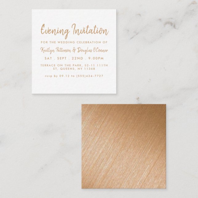 Gold Foil & Script Evening Event Ticket Invitation (Front/Back)