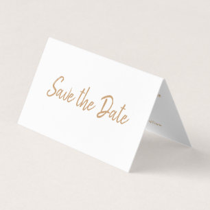 Gold Foil & Script Photo Save The Date Card
