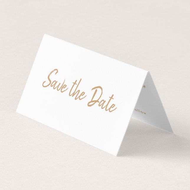 Gold Foil & Script Photo Save The Date Card (Front)