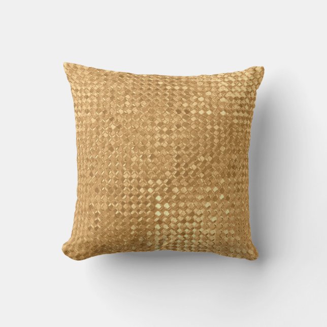 Gold foil seamless pattern, golden glitter texture cushion (Front)