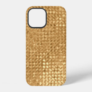 Gold foil seamless pattern, golden glitter texture iPhone 12 case