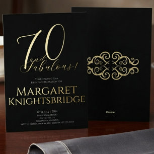 Gold Foil Seventy and Fabulous 70th Birthday Party