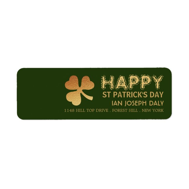 Gold Foil Shamrock, St Patrick's Day (Front)