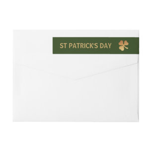 Gold Foil Shamrock, St Patrick's Day Wrap Around Label