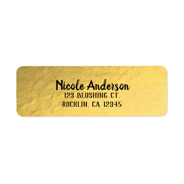 Gold Foil Shine Modern Elegant Chic Wedding (Front)