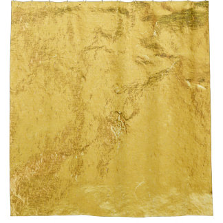 Gold Foil: Shiny Abstract Texture Shower Curtain