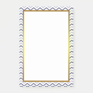 Gold Foil Silver Gray Chevron Zigzag Pattern Post-it Notes