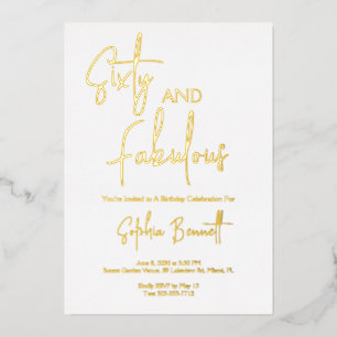 Gold Foil sixty and fabulous 60th Birthday Party