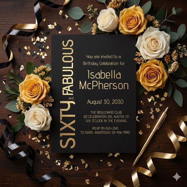Gold Foil Sixty and Fabulous 60th Birthday Party (Creator Uploaded)