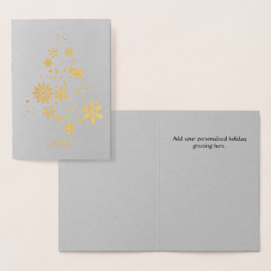 Gold Foil Snowflake Tree Christmas Card