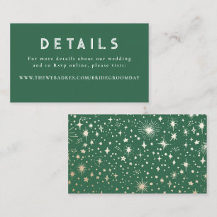 Gold Foil Stars Celestial Wedding Details Enclosure Card