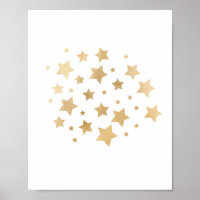 Gold Foil Stars Glitter Nursery Wall Art