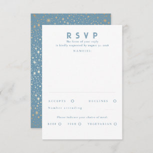 Gold Foil Stars Modern Wedding RSVP