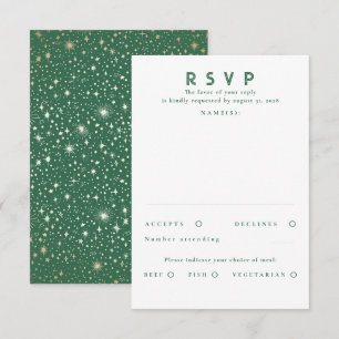 Gold Foil Stars Modern Wedding RSVP Card