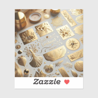 Gold foil stickers for luxurious wedding items