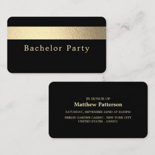 Gold Foil Stripe, Bachelor Party Invitation