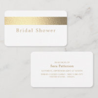 Gold Foil Stripe, Bridal Shower Ticket Invitation