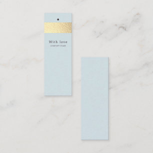 Gold Foil Stripe On Powder Blue Gift Tags