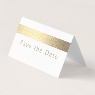 Gold Foil Stripe Photo Save The Date Card