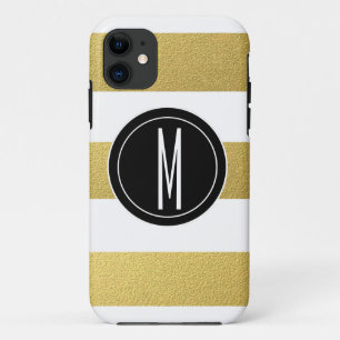 GOLD FOIL STRIPES BLACK MONOGRAM Case-Mate iPhone CASE
