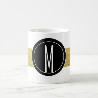 GOLD FOIL STRIPES | BLACK MONOGRAM COFFEE MUG