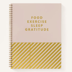 Gold Foil Stripes Gratitude Journal