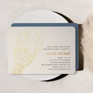 Gold Foil Summer Lobster Bake Party Invitation