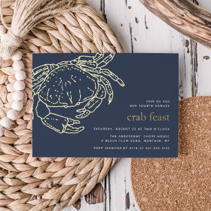 Gold Foil Summer Nautical Crab Feast