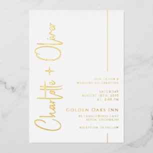 Gold Foil Text Typography Wedding