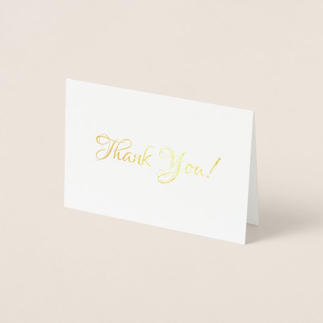 Gold Foil Thank You Card. Simple Thank You. Card (Front)