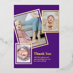 Gold Foil THANK YOU Photo Collage Modern QR CODE