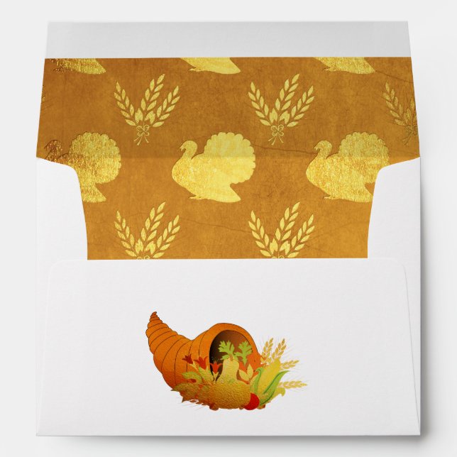 Gold Foil Thanksgiving Envelope (Back (Bottom))