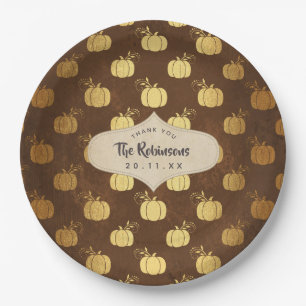 Gold Foil Thanksgiving Paper Plate