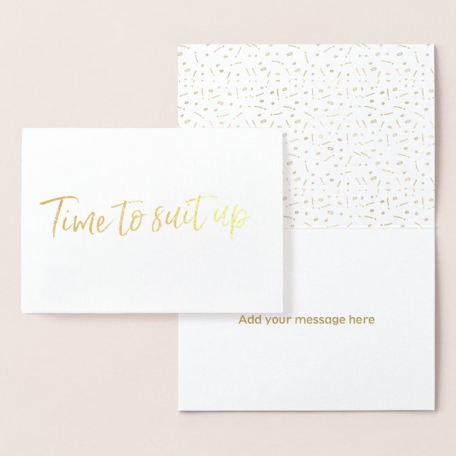 Gold Foil Time To Suit Up Best Man Request Card (Display)