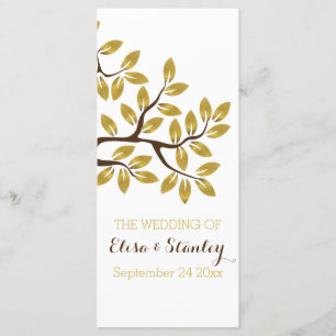 Gold foil tree modern wedding program programme