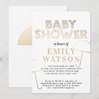 Gold Foil Umbrella White Baby Shower
