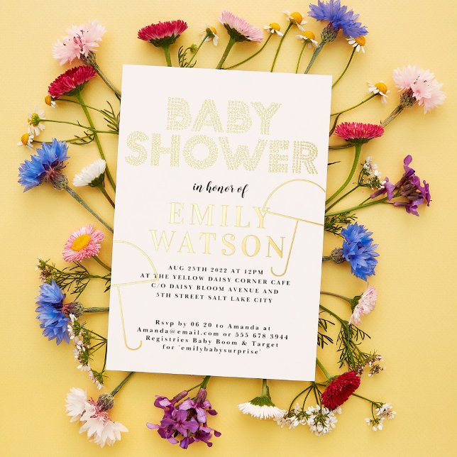 Gold Foil Umbrella White Gold Baby Shower (Creator Uploaded)