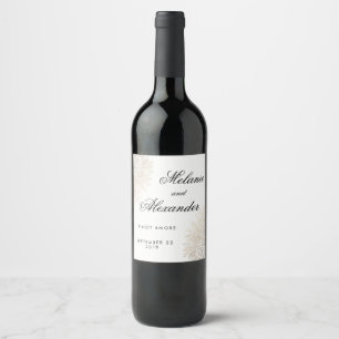 Gold Foil Vintage Lace Custom Wine Labels