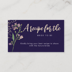 Gold Foil Watercolor Wildflower Bridal Shower Enclosure Card