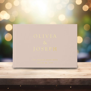 Gold Foil Wedding Custom Dusty Pink Guest Book
