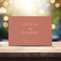 Gold Foil Wedding Custom Peach Terracotta