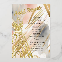 Gold Foil Wedding Dress Bridal Shower