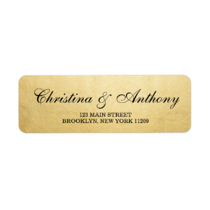 Gold Foil Wedding Monogram Return Address Labels