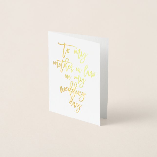 Gold Foil Wedding Mother In Law Thank You Card (Front)