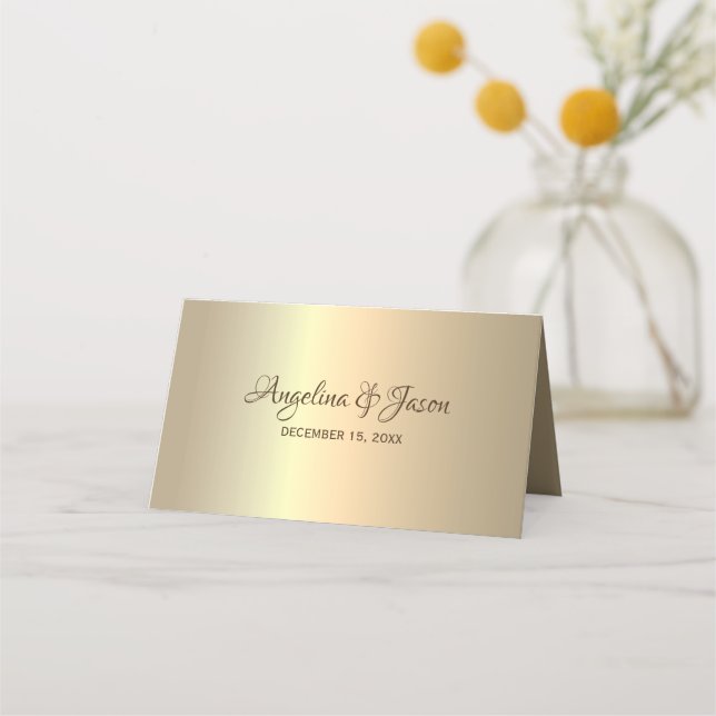Gold Foil Wedding Place Card (Back)