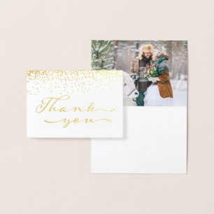 Gold Foil Wedding Thank You Card