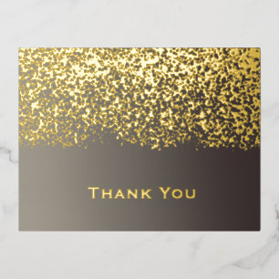 Gold Foil Wedding Thank You Holiday Postcard