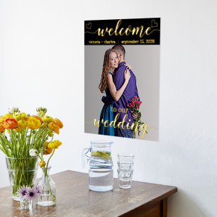 Gold Foil Welcome to our Wedding Your Photo Foil P Prints