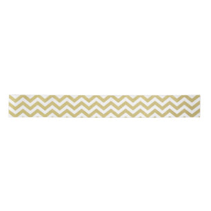 Gold Foil White Chevron Pattern Satin Ribbon